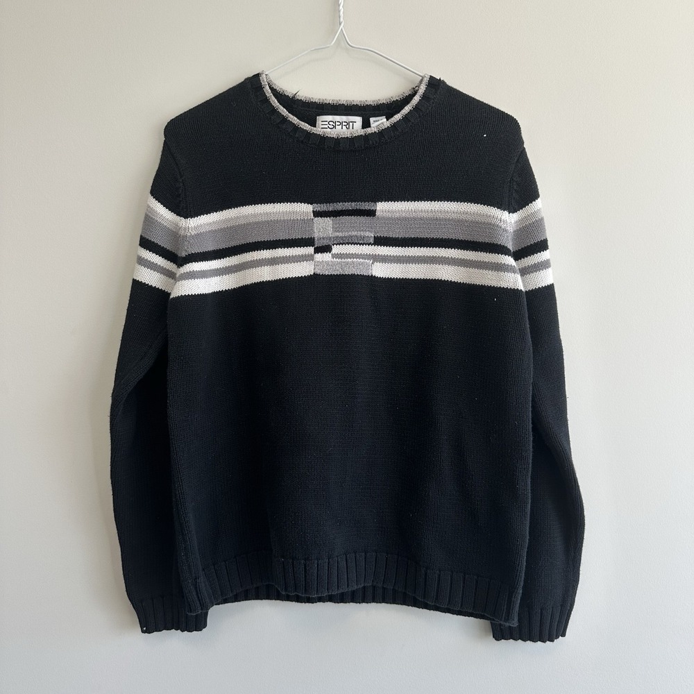 Esprit‎ Pullover Sweatshirt Sweater Men's Medium Grey Soft Knit Casual Preppy